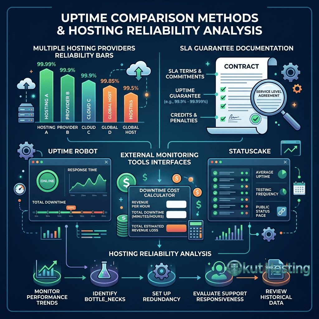 Hosting uptime comparison methods
